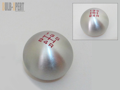 M10 X 1.25 5 SPEED MANUAL BRUSHED ALUMINUM ROUND BALL SHIFTER SHIFT KNOB