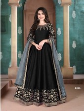 Bold Black Anarkali Gown  Luxe Partywear for Glam Wedding and Reception
