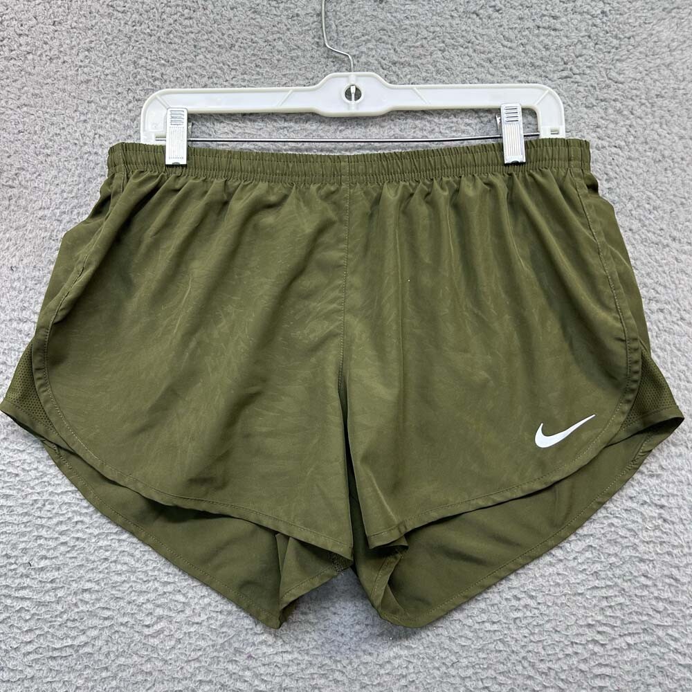 Nike Running Shorts Mens Sweat Size Large Green Dri-Fit Ghost Pattern