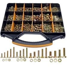 1000-Piece Heavy-Duty Nut and Bolt Assortment Set, M4-M8, Zinc Plated