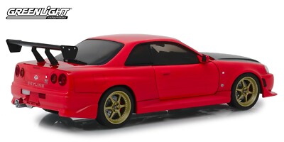 【LEDギミック】GREENLIGHT 1999 SKYLINE GTR Greenlight 1999 Nissan Skyline GT-R (R34) Red w/ Black Hood