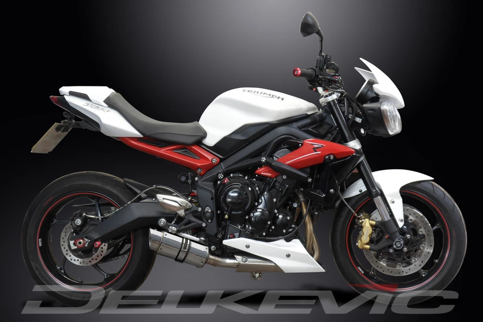 Silenciador redondo de acero inoxidable Triumph Street Triple 675 675R 13-16 escape completo 3-1 8" Foto 4 de 4