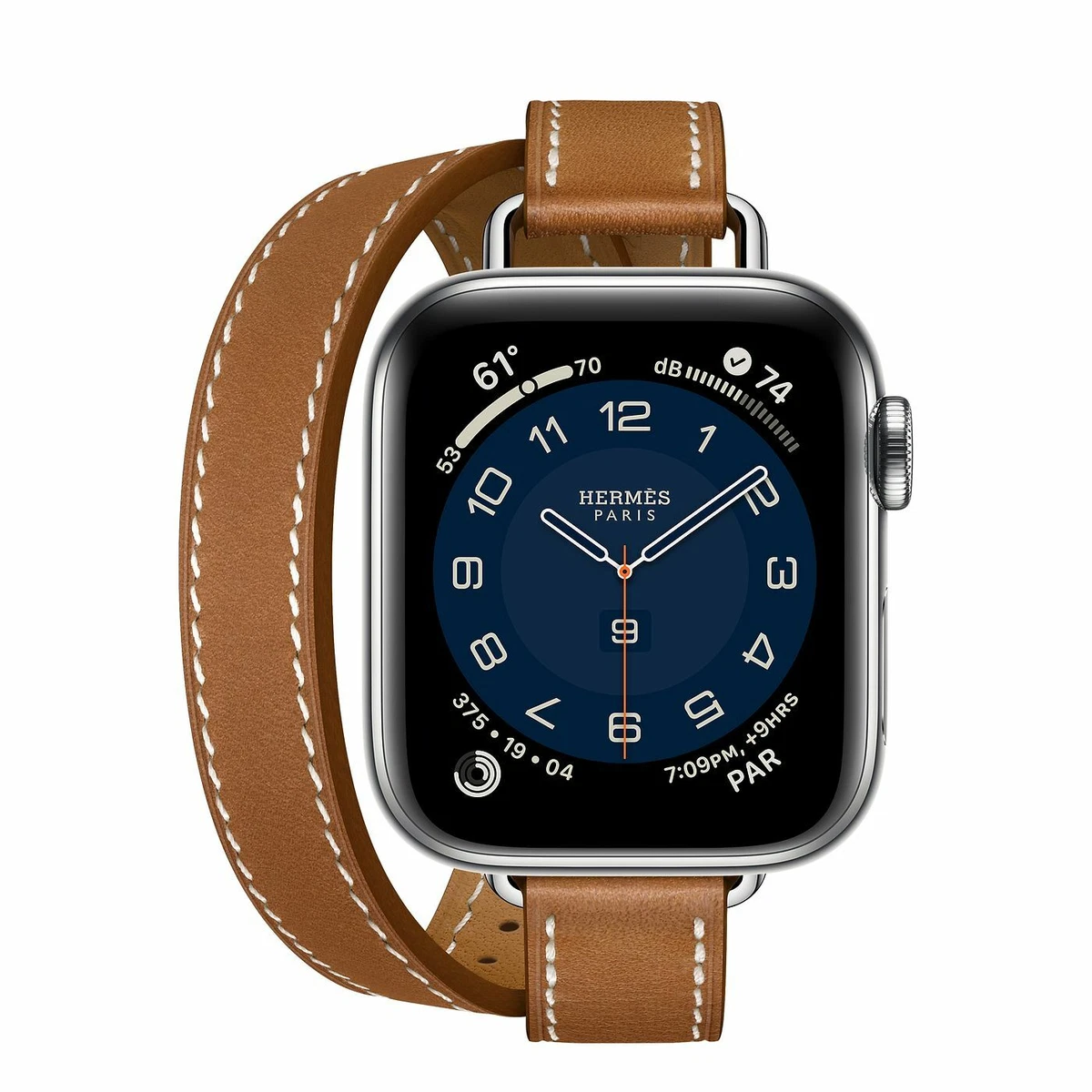 Apple Watch Hermes Leather Double Tour Band - Fauve Barenia - Regular