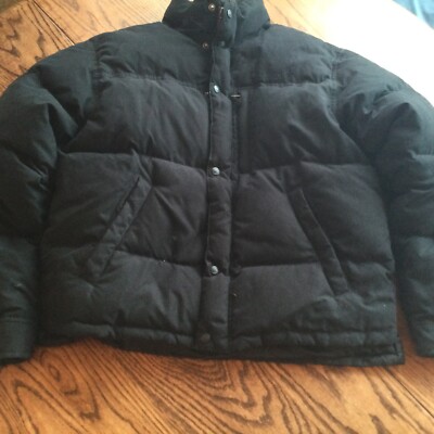 Timberland Black Goose Down Puffer Jacket Mens Size L Outdoors Coat SUPER WARM