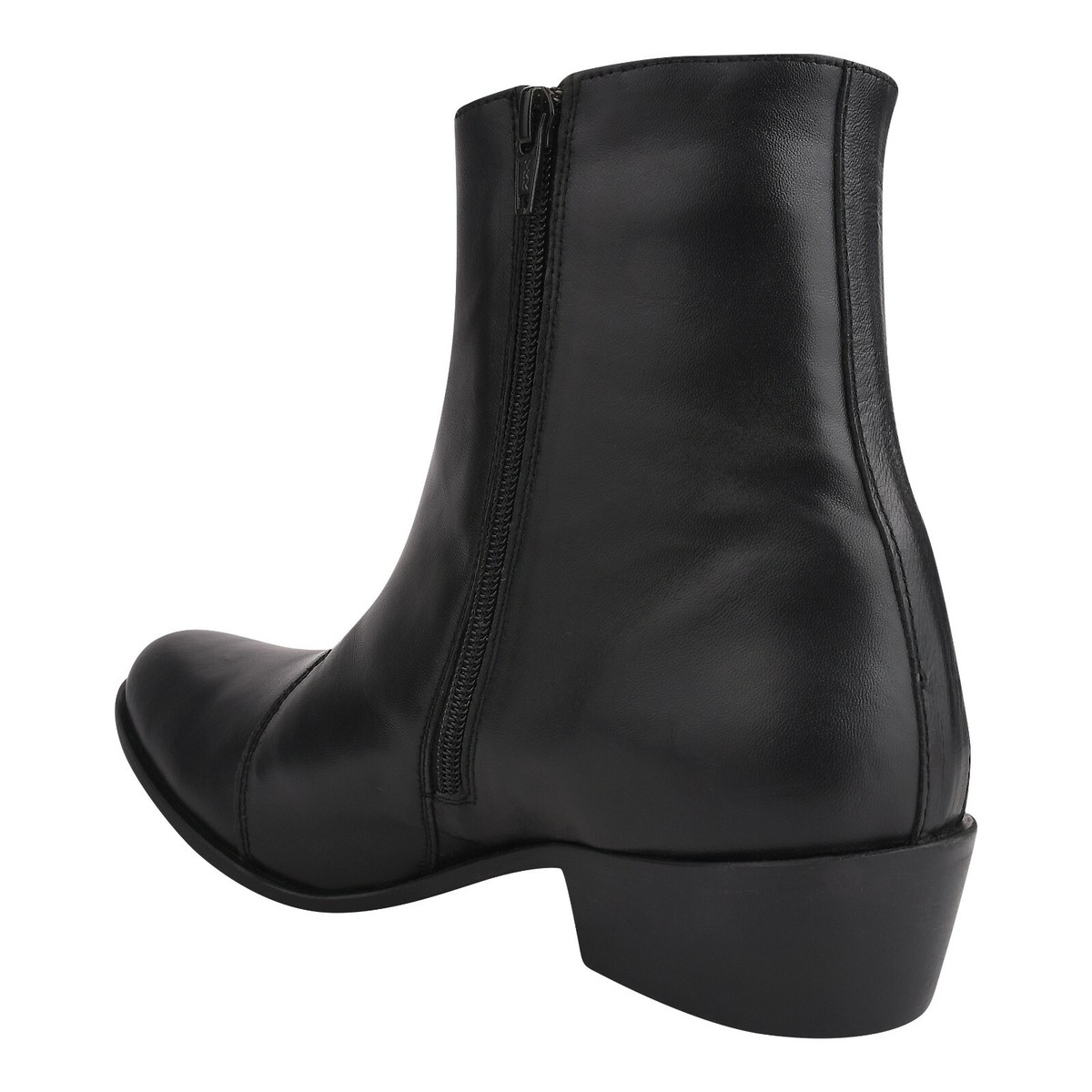 LIBERTYZENO Mens Boots Leather Cuban Heel Retro Side Zipper  display picture 3