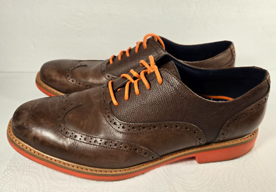 Cole Haan Great Jones Wingtip Oxford Shoes Brown Orange 