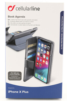 Cellularline Book Agenda Handy Tasche Apple iPhone X Plus Xs Max Case Hülle 124