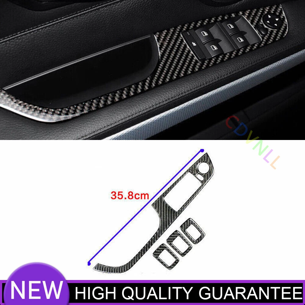 For BMW 3-Series 2005-12 Real Carbon Fiber Window Lift Switch Button Cover Trim