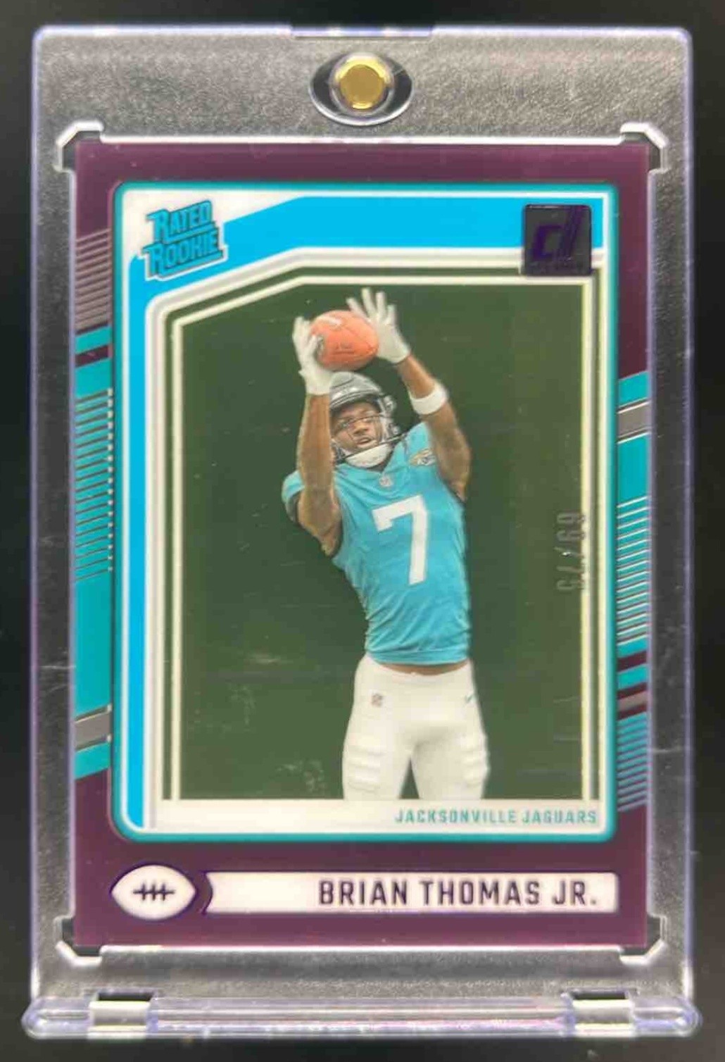 2024 Panini Clearly Donruss Brian Thomas Jr. Purple Rated Rookie #9/75 Jaguars