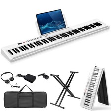 Fold 88-Key Digital Piano Semi-Weighted Electronic Keyboard With Stand