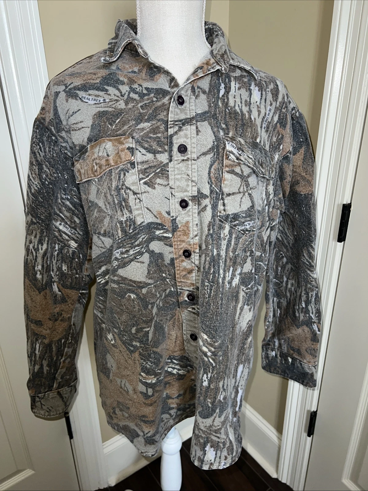 Vintage RedHead Chamois Flannel Shirt L Men Long Sleeve Button Up Camo Realtree