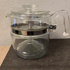 Vintage Pyrex Blueish Glass 6 Cup Percolator Coffee Pot, Complete
