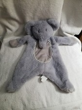 Elephant Shaped Gray Plush Security Blanket Kellytoy Baby Rattle Crinkle Lovey