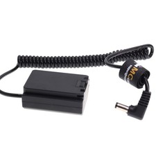 Power Coiled Cable DC Barrel to NP-FZ100 Dummy Battery for Sony A1, A7C, A7III,
