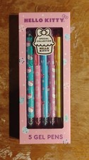 2024 Sanrio Hello Kitty 5 Gel Pens HK Bejeweled Pink Box Set Colored Ink Special