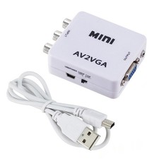 AV  to VGA Audio Video Converter,Support Resolution 1080P /720P,With 3.59767