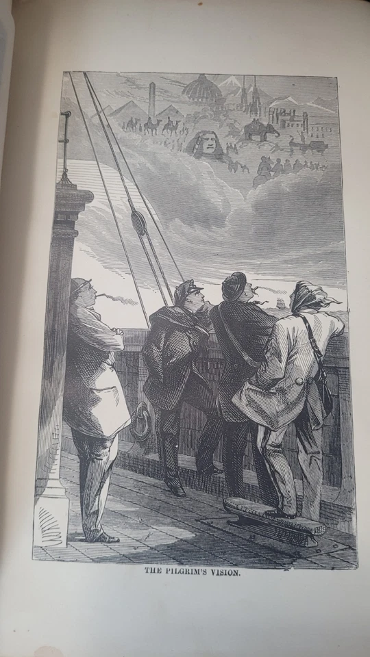 Antique 1870 Mark Twain "The Innocents Abroad" Illustrated Leather Book  Foto 2 de 4