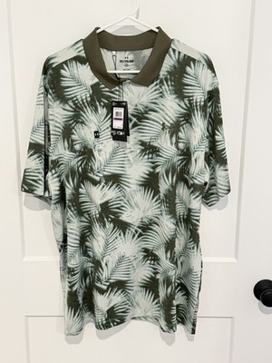 Under Armour Matchplay Printed Polo Shirt Mens 2XL Palm Leaf Athletic Golf