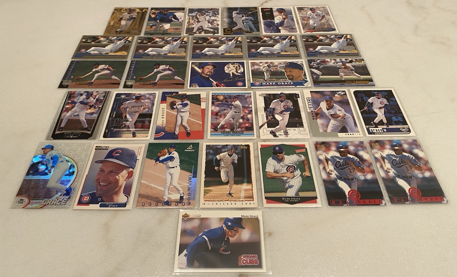 Chicago Cubs Baseball Card Lot - Mark Grace - 31 Cards In Total