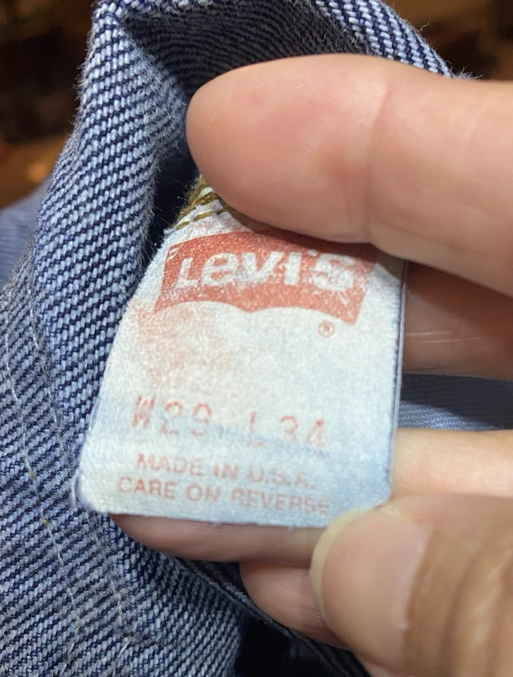 Levi's 1980s Denim Jeans 550 Special Reserve 29x34 Vintage Made In USA Tag Flaw - Image 3 of 4