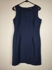 Chadwick's Size 8 Navy Blue Casual Work Dress