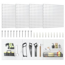 Peg Board, 16”×16”Large Heavy Duty Metal Pegboard Panels with F