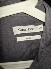 Calvin Klein Men's Long Sleeve Button Down Shirt Size XL Sleeve Rollup Buttons