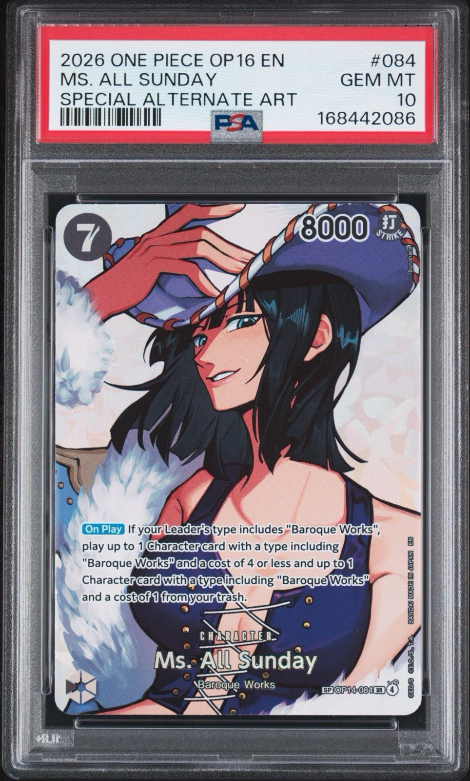 One Piece The Time Of Battle Ms. All Sunday Special Alt Art PSA 10 #OP-14-084