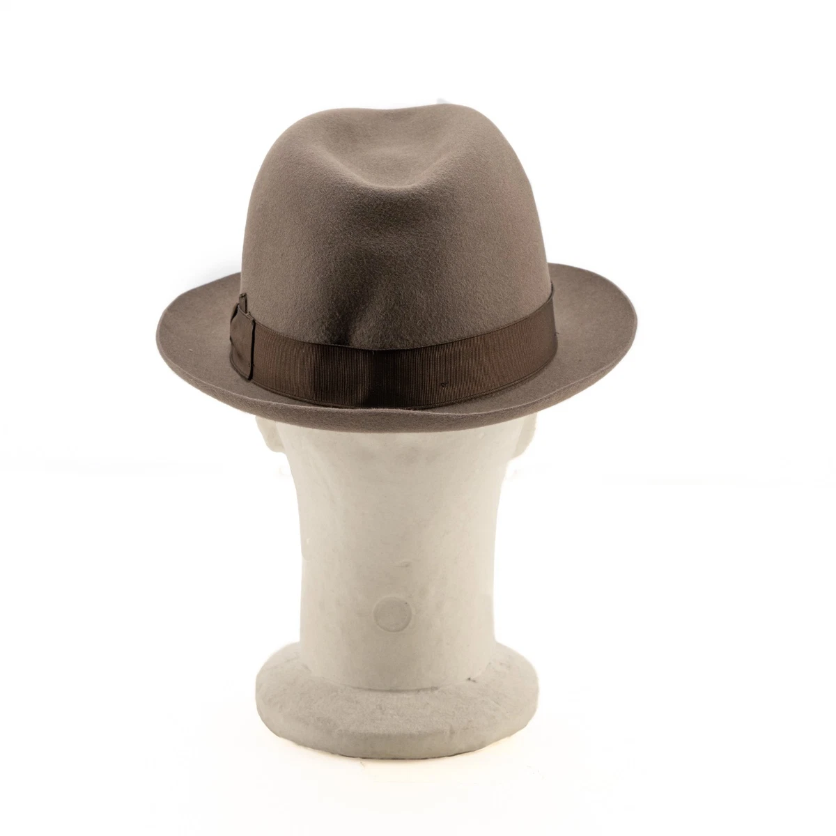 $475 BORSALINO Sombrero Fedora Taupe Fieltro Alessandria + Cuero - Hecho a mano en Italia