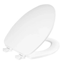 Toilet Seat, Easy Clean Hinges Release for Deep Cleans, Elongated White