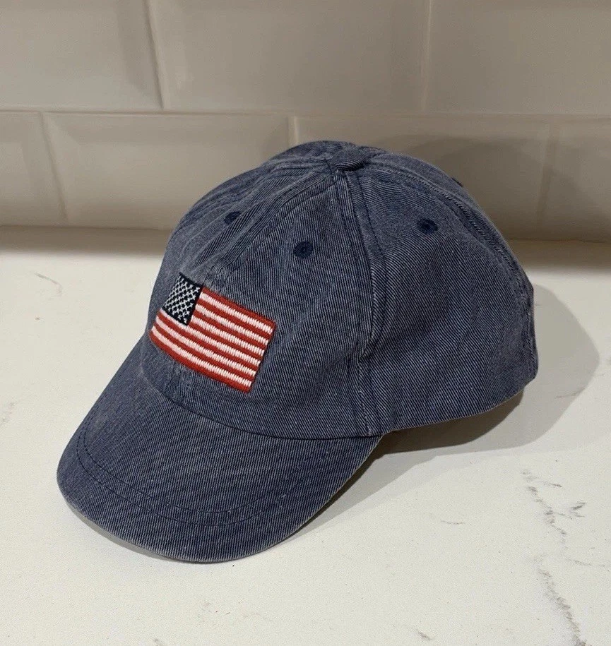 NWOT Mud Pie Flag Embroidered Toddler Hat Size 2T - 5T Adjustable