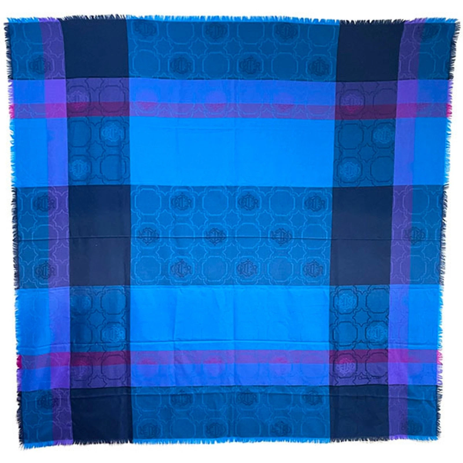Châle en soie bleu Dior authentique