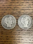 Pair of Barber Halves 1893 O 1909 O Good/Very Good Condition