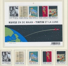 Belgien**TINTIN ASTRONAUT-MOND-RAKETE-Block + 5 Mkn-2004-Comics-TIM & STRUPPI