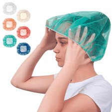 ABC PACK  SUPPLY Green Bouffant Caps 18 Inch. Pack of 100 Non Woven Hair Caps