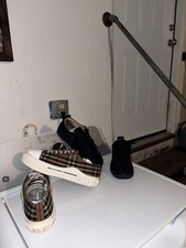 Burberry Vintage Check Men's Low Top Sneakers Beige Black Lace Up