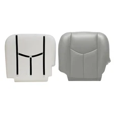 2PCS Gray 922 Driver Side Bottom Microfiber Leather Seat Cover & Seat Foam Cu...