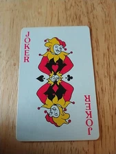 Vintage Joker Single Swap Playing Card Art Old Gaming Poker Game Fun Ads History