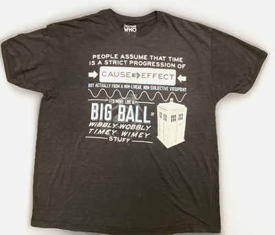 Doctor Who Cause to Effect Tardis Wibbly Wobbly T Shirt XL