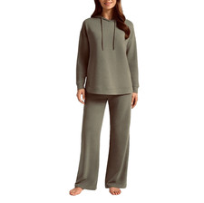 New Max  Mia Ladies  2pc Signature Hoodie Lounge Set Extra Large XL Olive