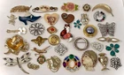 Lot Vtg & Modern BROOCH Pins Costume Jewelry Parts AS IS Craft Art Repurpose A