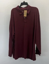 NWT THE FOUNDRY Long Sleeve Pullover Shirt Sz 2XL  Maroon Red Collared Stretch