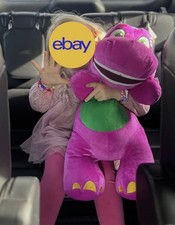 Fisher-Price Barney's World Barney Jumbo Plush, 2-Foot Plush, Dinosaur Toys NEW