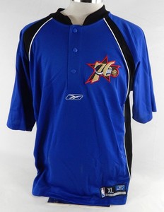 2002-06 Philadelphia 76ers Game Issued Blue Shooting Shirt XL 764