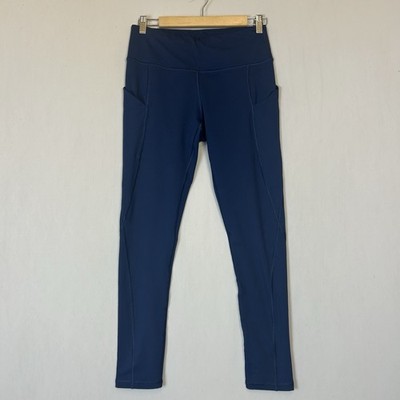 Ewedoos Leggings Pants Womens Large Blue Pull On Activewear Stretch Pockets