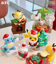 New KFC × Pokemon CN Exclusive Figurine Christmas Toys Gift Completed Set 5 PCS