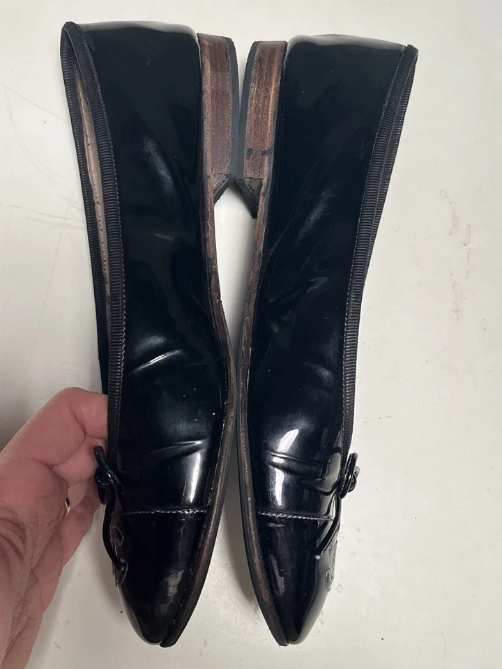 Chanel Women's Size 36.5 Cap Toe Ballerina Logo Flats black  - Image 4 of 4