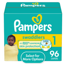 Pampers swaddlers size 1 yellow disposable baby diapers brand new. Never used