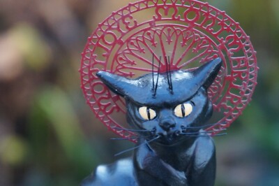 AJW-Statue en pierre chat endormi gris ardoise pierre reconstituée[2053