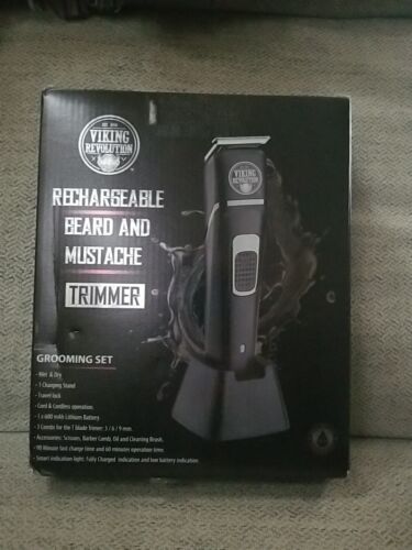 Viking Revolution Rechargeable Beard and Mustache Trimmer Grooming Set NEW - Photo 1 sur 4